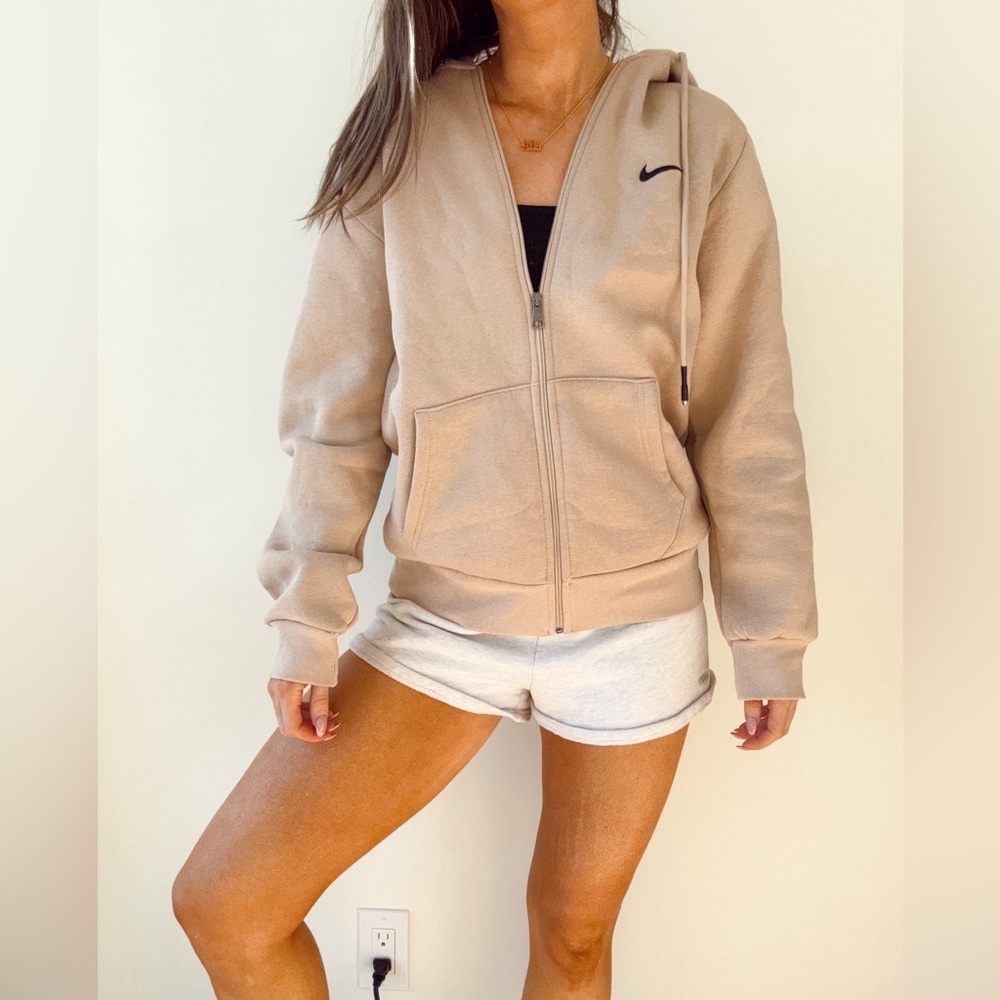 Nike beige brown zip up hoodie jacket - M - Picture 2 of 3